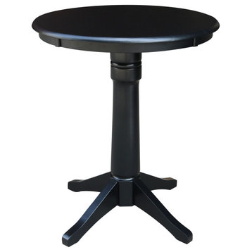 30" Round Top Pedestal Table, Black