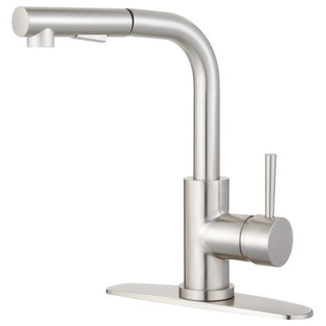 Gourmetier Pull-Out Kitchen Faucet, Brushed Nickel