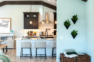 Example of a beach style kitchen design in Other