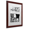 "Paris Cafe for 2" Framed Art by Yale Gurney, Wood, White, 16"x20"
