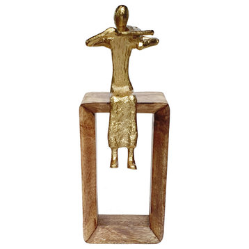 Musician Decorative Object or Figurine, Gold/Natural