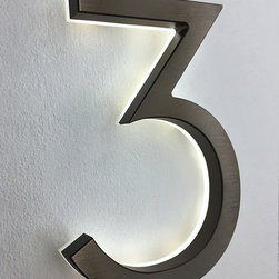 Palm Springs Modern House Numbers Lighted - House Numbers