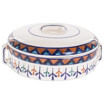 Novica Handmade Antigua Breeze Ceramic Covered Casserole Dish