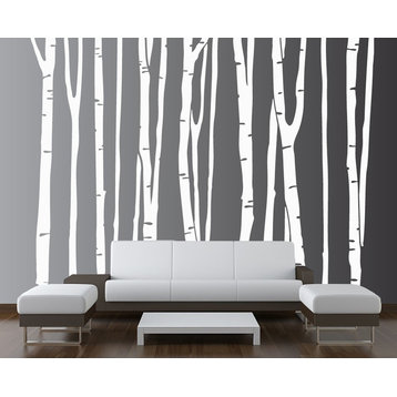 Large Wall Birch Tree Decal Forest Kids Vinyl Sticker Removable (9 Trees) #1109