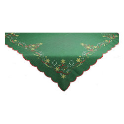 Xia Home Fashions - Magical Christmas Collection Christmas Table Topper, 34"x34" - Tablecloths