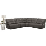 Parker Living - Parker Living Spartacus 6pc Sectional With 1pc Armless Recliner, Haze - Even commercials are more tolerable when you're relaxing in the plush comfort of this six-piece sectional seating group. You'll love the luxury of its two power recliners on each end that feature power headrests. Between those, you'll find an armless recliner, an armless chair, a corner wedge and a multifunctional storage console with cupholders.