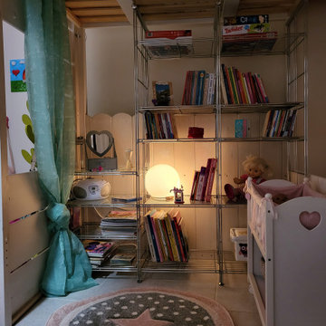 Chambre fillette rose et verte
