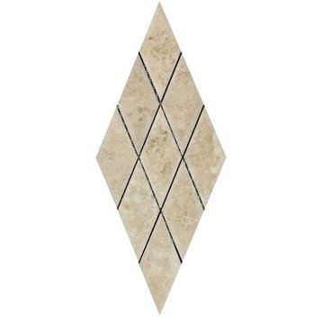 3 X 6 Cappuccino Marble Polished Diamond - Beveled Mosaic Tile