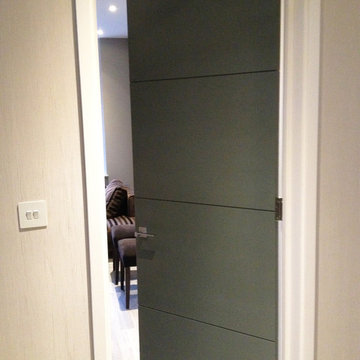Bespoke Internal Grey Painted Door with Grooves