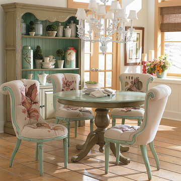 Farmhouse Table, Chairs and Hutch