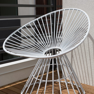 White Metal Hoop Chair