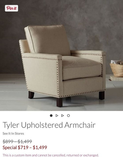 Pottery Barn upholstered chair