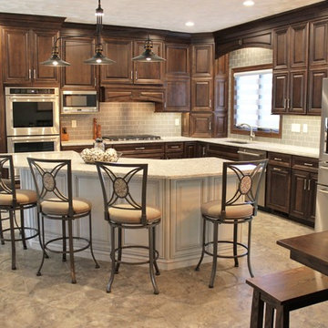 Geneseo, IL- Rich Mocha Stained Cabinets and Cambria Berwyn Quartz Kitchen