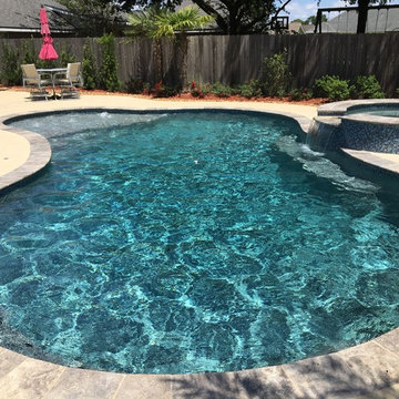 New Gunite Swimming Pool with Sport Bottom and Spillover Spa