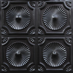106 Faux Tin Ceiling Tile - 24x24 - Black - Glue Up - Ceiling Tile