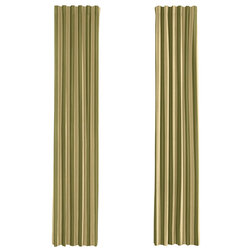 Traditional Curtains Racing Stripe Drapery, Single Panel, Green