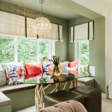Stylish Green & Pink Living Dining Room