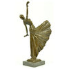 ~D.H Chiparus~ Dancer W/ Long Skirt Bronze Statue Deco Tres Belle Sculpture