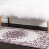 Country and Floral Glencoe 4'x6' Rectangle Lilac Area Rug