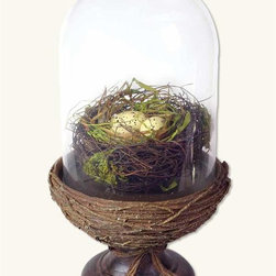 Glass Cloche on Nest Pedestal - Decorative Objects And Figurines