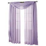 Royal Tradition - Abri Single Rod Pocket Sheer Curtain Panel, Lavender, 50"x84" - Want your privacy but need sunlight? These crushed sheer panels can keep nosy neighbors from looking inside your rooms, while the sunlight shines through gracefully. Add an elusive touch of color to any room with these lovely panels and scarves. Sheers enhance the beauty of windows without covering them up, and dress up the windows without weighting them down. And this crushed sheer curtain in its many different colors brings full-length focus to your windows with an easy-on-the-eye color.