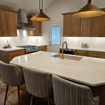 Transitional Kitchen Remodel With New Sandstone Colored Cabinets
