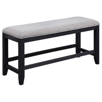 Yves Rubbed Charcoal Wood Counter Bench
