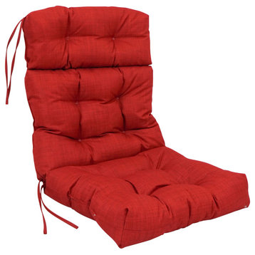 22"X45" Spun Polyester Solid Outdoor Tufted Chair Cushion, Paprika