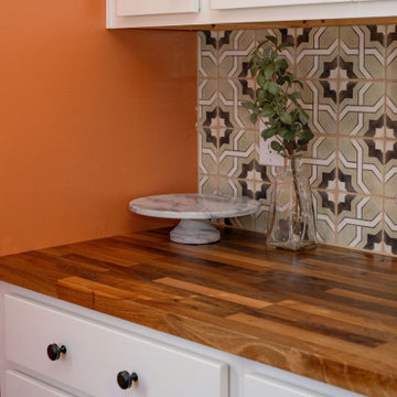 Butcher Block Countertops with White Cabinetry | Lakewood Kitchen Remodel