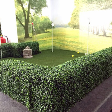artificial hedge add structure and depth to the artificial grass showroom