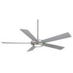 Minka Aire - Minka Aire Sabot 52" Ceiling Fan F745-BN - 52" Ceiling Fan from Sabot collection in Brushed Nickel finish. Number of Bulbs 1. Max Wattage 17.00. No bulbs included. 52" 5-Blade LED Ceiling Fan in Brushed Nickel Finish with Silver Blades with White Lens No UL Availability at this time.