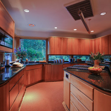 Cherry Wood Kitchen Remodel | Black Granite & Panoramic Views