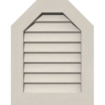 18x20 Octagonal Top Wood Gable Vent: Non-Functional, Decorative Face Frame
