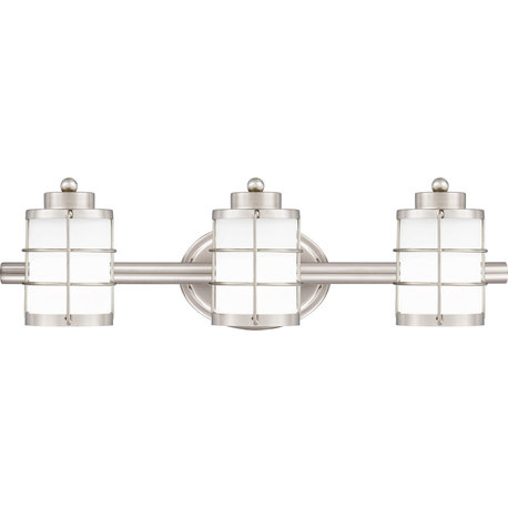 Hazlett 3-Light Bathroom Vanity Light in Brushed Nickel