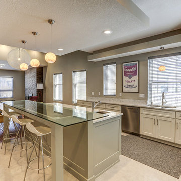 St Paul Contemporary Kitchen Remodel and Fireplace Facade