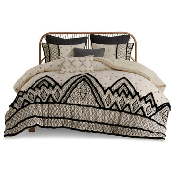 INK+IVY Marta Chenille Textured Comforter Mini Set, Black, King/Cal King