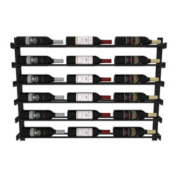 VintageViewÂ® - VintageViewÂ® 18 Bottle Six Row Wine Wall, Satin Black Rods - Wine Racks