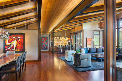 Living room - contemporary living room idea in Denver
