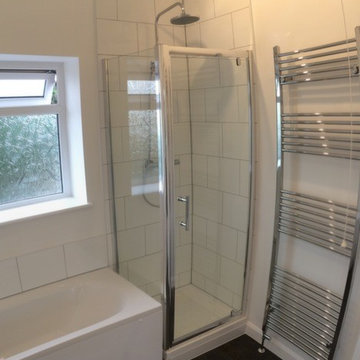 Shower enclosure in old airing cupboard