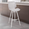 Valor 30" Barstool, Brushed Stainless Steel With Light Vintage Gray Faux Leather