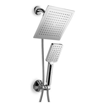 9" Rain Shower Combo with Flow Control Button, Chrome