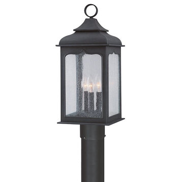 Troy Henry Street 3-Light Post Lantern, Colonial Iron, Medium