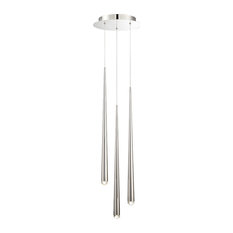 Modern Forms Cascade LED 3-Light Round Chandelier in Polished Nickel