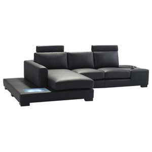 Idol Steel Microfiber L Shaped Sectional Contemporary Vig Divani Casa Modern Bonded Leather Sectional Sofa With Light