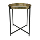 Medium Brass and Black Modern Tray Table