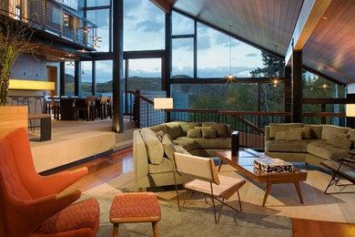 Inspiration for a transitional family room remodel in Denver