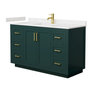 Green / Carrara Cultured Marble Top / Brushed Gold Hardware