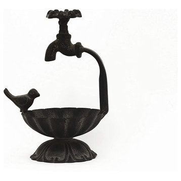 Casting Iron Bird and Water-tap Decorative Metal Soap Dish