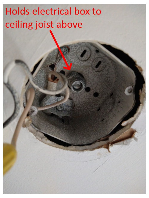 Will This Ceiling Electrical Box Support A Fan - How To Tell If Ceiling Box Is Fan Rated