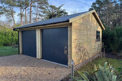 Medium sized traditional detached double garage workshop in Dorset.